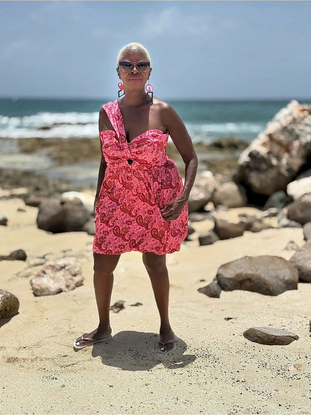 Likely Alyssa Paisley Bubble Hem Dress in Pink & Black